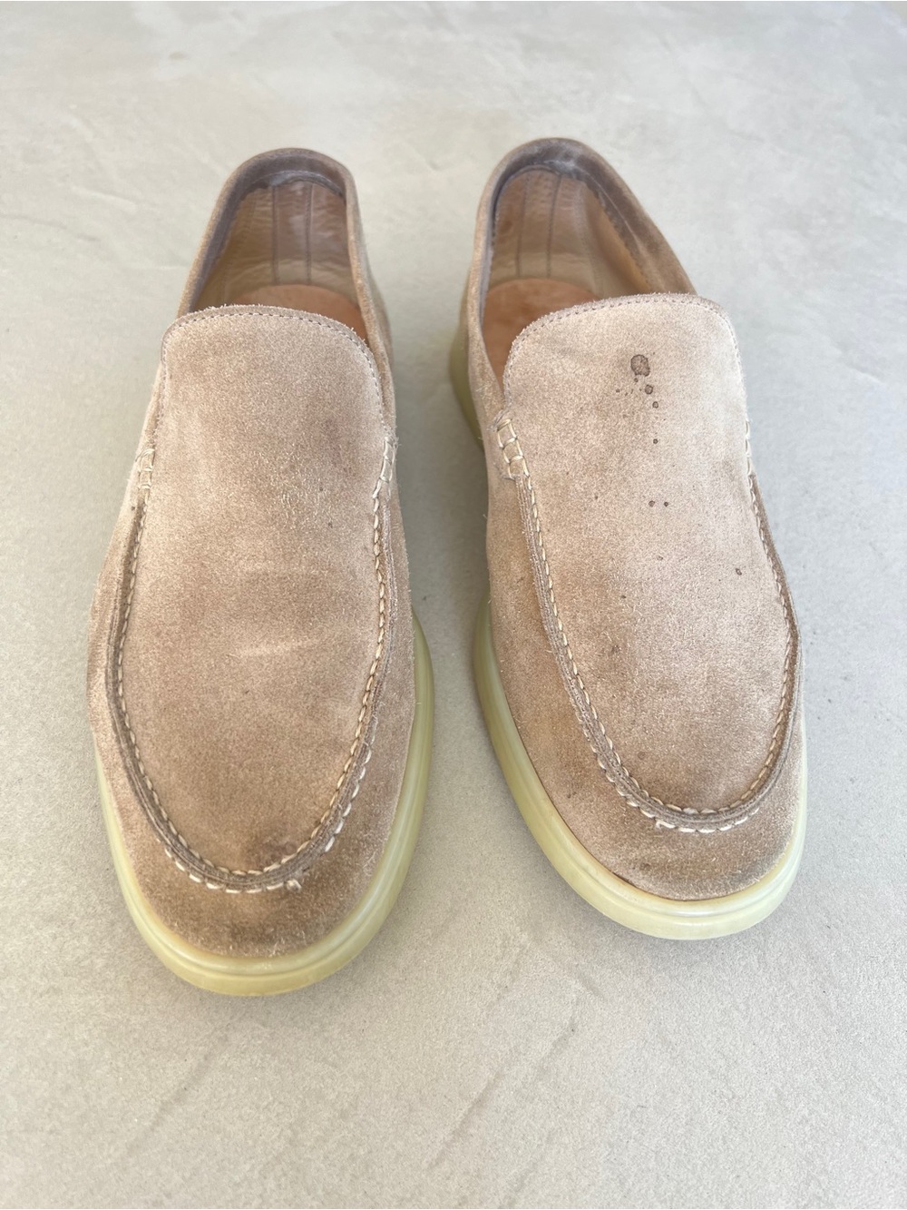 SUITSUPPLY Italian Calf Suede Slip-on Loafers, Sand, 41 - Picture 2 of 12